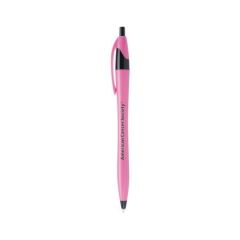 pink barreled pen with black trim and an imprint saying American cancer society