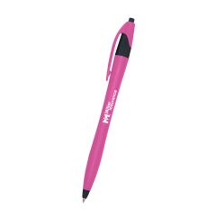 pink pen with black trim and an imprint on the barrel saying miller insurance