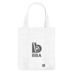 white shopper tote bag with an imprint saying BBA