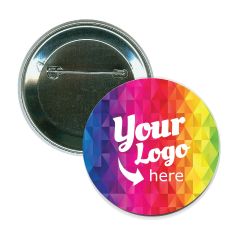 Rainbow Mosaic Button Pin - Glossy