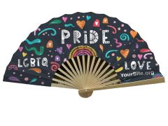Pride Squiggle Bamboo Snap Fan