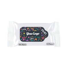 white tissue packets with 20 pieces and a logo in the middle with multi-colored squares and text saying gyt with yoursite.org and @yourorg text below