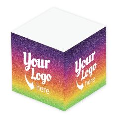 Rainbow Glitter Post-it® Custom Printed Notes Cube