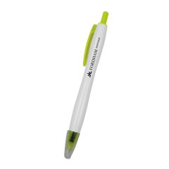 personalized green highlighter with clip and plastic cover on tip