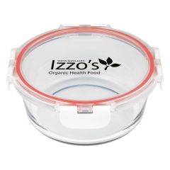 personalized red food container with lid with clips