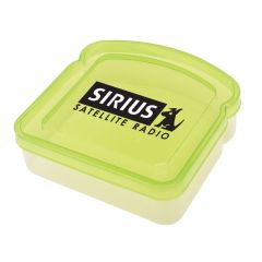 personalized green sandwich container with snap-on lid