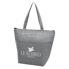 tote cooler bag with carrying handles and zipper
