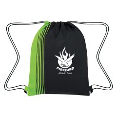 personalized drawstring bag with stripe design