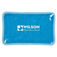 personalized blue gel bead pack with silk-screen design