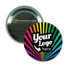 Rainbow Spiral Button Pin - Glossy