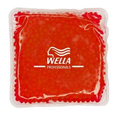 square gel bead hot and cold pack with an imprint saying well professionals
