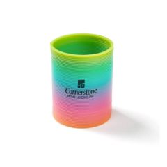 rainbow spring toy with an imprint saying cornerstone home lending, inc.