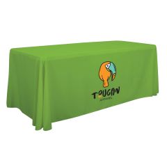 6 foot table cover full color logo on front