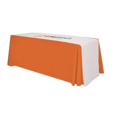 personalized white table throw with design
