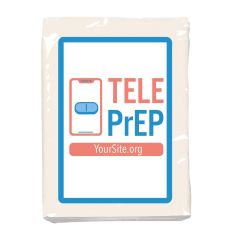 white mini tissue packet with an imprint saying teleprep and yoursite.org text below