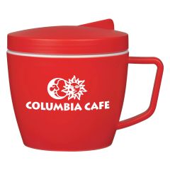 personalized red thermal mug with airtight lid with seal gasket