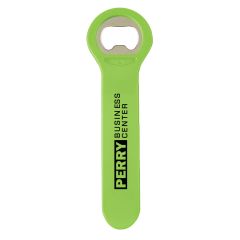 personalized green bottle opener with imprint on front