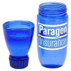 blue bottle and tumbler with an imprint saying Paragon Insurance
