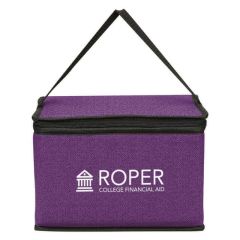 personalized value purple heathered cooler bags