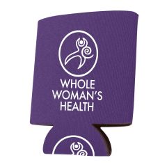 purple can cooler with an imprint saying whole woman's health
