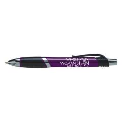 purple and black pen with an imprint saying whole woman's health