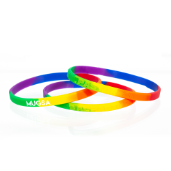 1/4" Segmented Rainbow Silicone Wristband - Vibrant LGBT Pride Bracelet