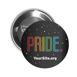 Gay Pride Neon Button Pin