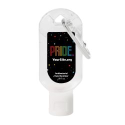 Gay Pride Neon Hand Sanitizer Carabiner - 1.8 Oz.
