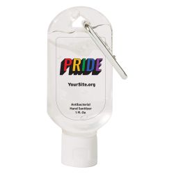 Gay Pride Retro Hand Sanitizer Carabiner - 1 Oz.