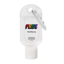 Gay Pride Retro Hand Sanitizer Carabiner - 1.8 Oz.