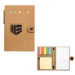 Kraft Notepad with Sticky Notes and Pen