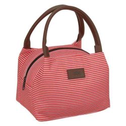 Patterned Cooler Bag w/ Leatherette Handles
