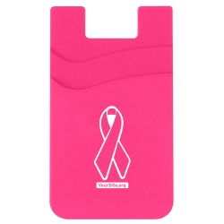 Pink Ribbon Breast Cancer Awareness Cell Phone Wallet - Double Pocket
