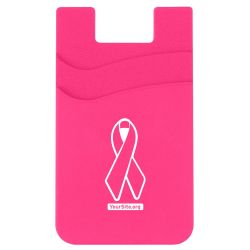 Pink Ribbon Breast Cancer Awareness Cell Phone Wallet - Double Pocket