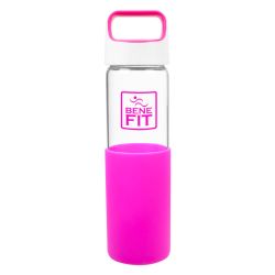 Pink Wide Mouth Glass Bottle 20 Oz.