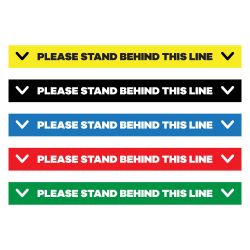 Please Stand Behind This Line Floor Decal - 24" X 4"
