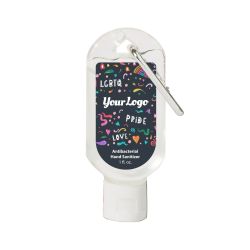 Pride Squiggles Collection Hand Sanitizer  Carabiner - 1.8 Oz.