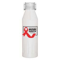 National Black HIV/AIDS Stainless Steel Bottle w/ Handle - Full Color