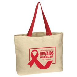 National Black HIV/AIDS Cotton Tote Bag - 1 Color