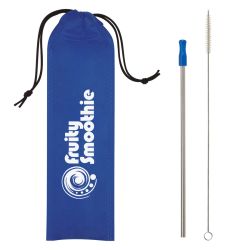Stainless Steel Straw Kit with Travel Pouch & Wire Cleaning Brush