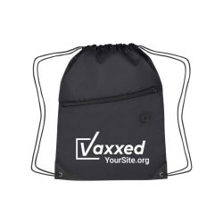Vaxxed Zippered Polyester Drawstring Bag